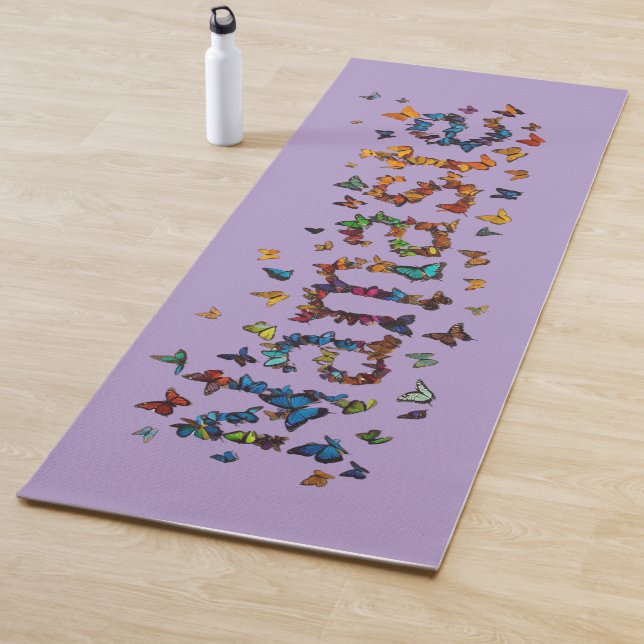 Tapete De Yoga Namaste Butterfly Art | Lavender Purple Meditation (In Situ)