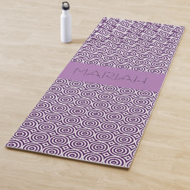Tapete De Yoga Namaste Circle Geo em Lavanda com Nome Personaliza