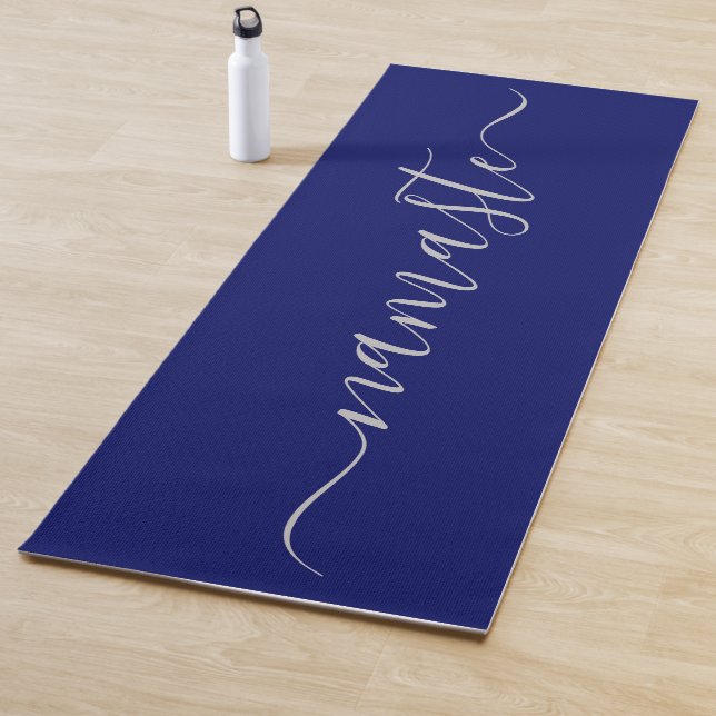 Tapete De Yoga Namaste Initials Personalize Blue 2 Sided Yoga Mat (In Situ)