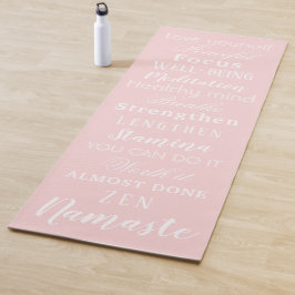Tapete De Yoga Namaste Inspiration White and Pink Yoga Mat