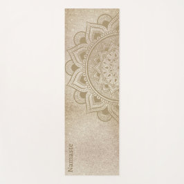 Tapete De Yoga Namaste Mandala Om Dourado Glitter Prática de Estú
