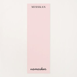 Tapete De Yoga Namaste Moderno Nome Rosa Pêssego Estilo Meditação