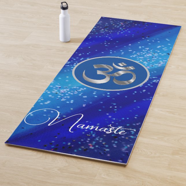Tapete De Yoga Namaste OM Confete Azul (In Situ)