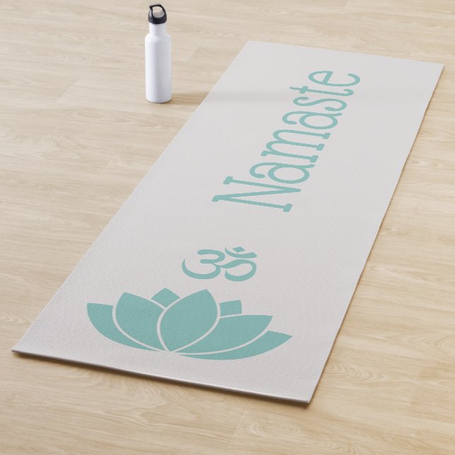 Tapete De Yoga Namaste Om Green Lotus Flower Zen Yoga Mat (In Situ)