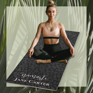 Tapete De Yoga Namaste Personalize o legado negro Leopard Yoga Ma