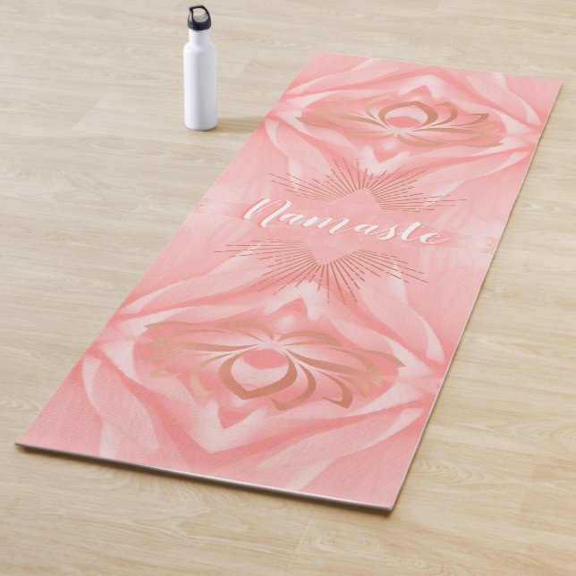 Tapete De Yoga Namaste Pink Petals Lotus Flower Personalizado (In Situ)