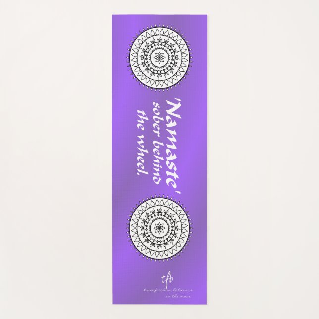 Tapete De Yoga Namaste Sober Behins the Wheel Purple (Frente)