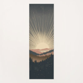 Tapete De Yoga Nascer do Sol Sobre Montanhas Florestais