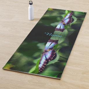 Tapete De Yoga Natureza da Borboleta Azul Fechar Personalizada