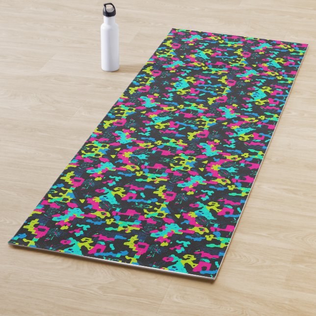 Tapete De Yoga Neon Camouflage Pattern (In Situ)