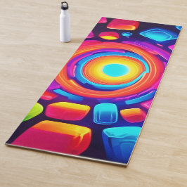 Tapete De Yoga Neon Cube Vortex Art