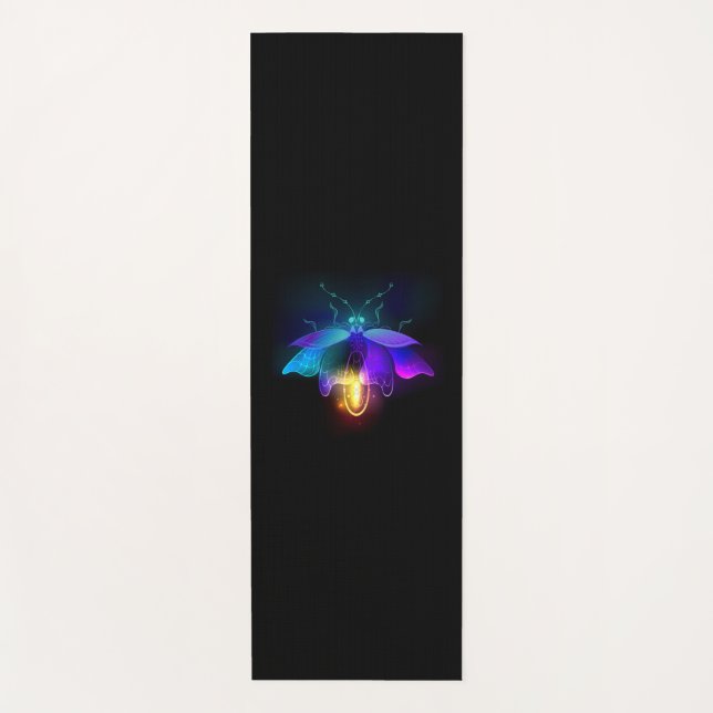 Tapete De Yoga Neon Firefly a preto (Frente)