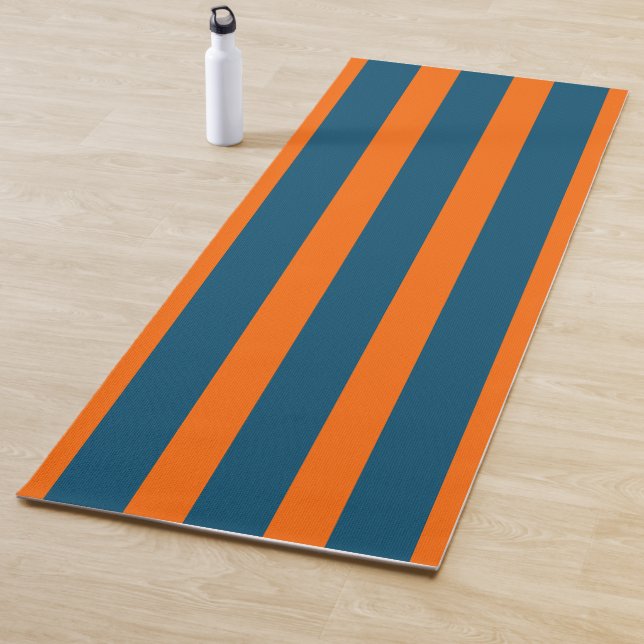 Tapete De Yoga Neon Sunset Orange e Ocean Blue Strik (In Situ)