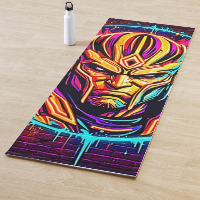 Tapete De Yoga Neon Warrior Power Art (In Situ)