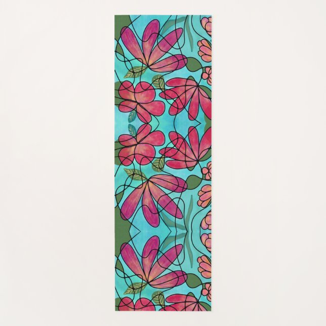 TAPETE DE YOGA NEUROGRÁFICO FLORES DE PRIMAVERA (Frente)