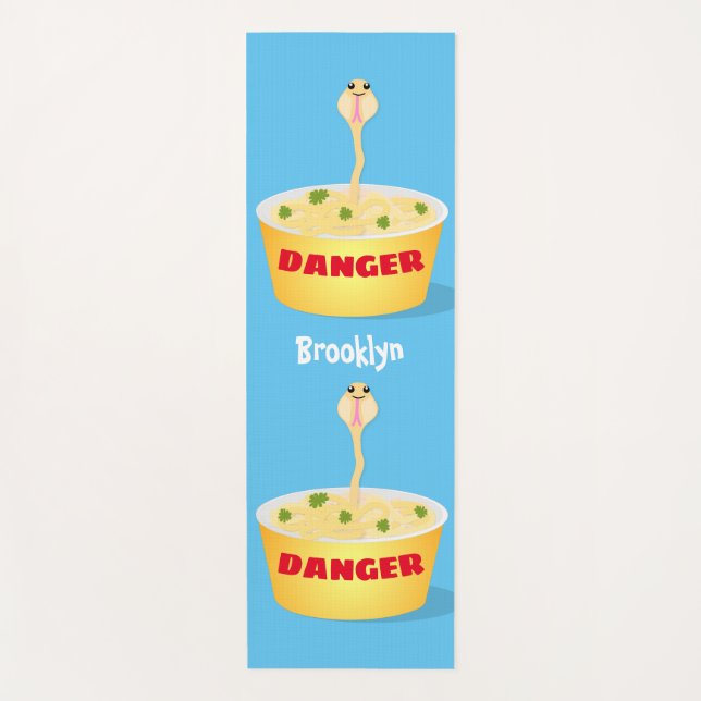 Tapete De Yoga Nódulos bonitos cobra ilustram humor com ilustraçã (Frente)