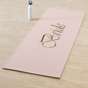 Tapete De Yoga Noiva esmalte cor-de-rosa escrita em ouro elegante