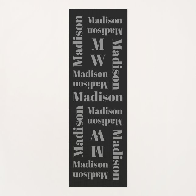 Tapete De Yoga Nome a repetir formato de ioga personalizado (Frente)