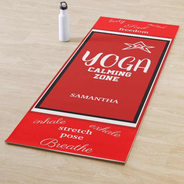 Tapete De Yoga Nome Branco Vermelho (In Situ)