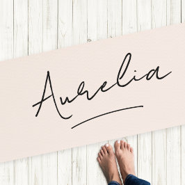 Tapete De Yoga Nome da Assinatura Simples Mínimo Escamoteador Ros