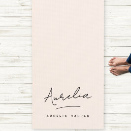 Tapete De Yoga Nome da Assinatura Simples Mínimo Escamoteador Ros