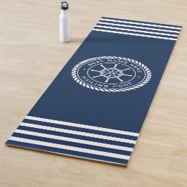 Tapete De Yoga Nome da embarcação e roda do navio náutico do port
