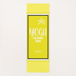 Tapete De Yoga Nome da Estrela Amarela Branca