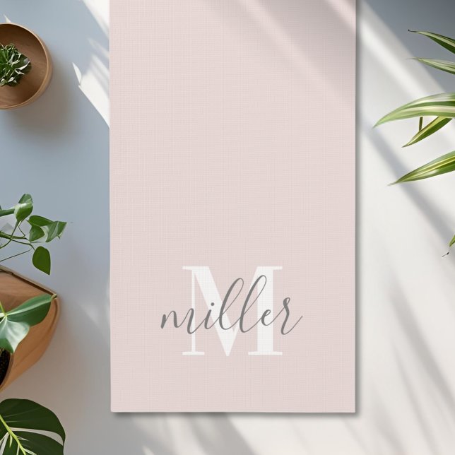 Tapete De Yoga Nome da Família de Monogramas Personalizados (Criador carregado)