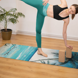 Tapete De Yoga Nome da paisagem do Oceano Atlântico Tropical Beac