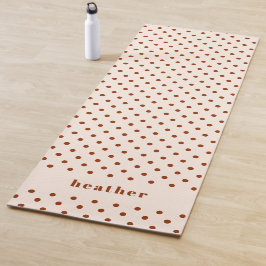 Tapete De Yoga Nome de Bolinhas do Terracotta Moderno