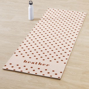 Tapete De Yoga Nome de Bolinhas do Terracotta Moderno