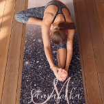 Tapete De Yoga Nome de cintilações preto e rosa modernos<br><div class="desc">Nome de cintilações preto e rosa modernos</div>