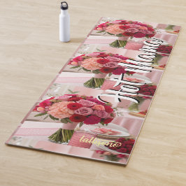 Tapete De Yoga nome de fundo de rosa mágica Personalizado