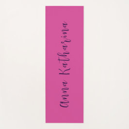 Tapete De Yoga Nome de Script Elegante Rosa Mullberry Sólido