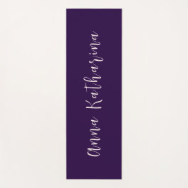 Tapete De Yoga Nome de Script Elegante Violeta Profunda Sólida