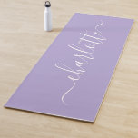 Tapete De Yoga Nome de Script Lilac de Lavanda Elegante Personali<br><div class="desc">Yoga Mat Personalizado do Script Lilac de Lavanda Elegante</div>
