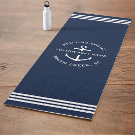 Tapete De Yoga Nome do Barco Personalizado Moderno Bem-vindo a Bo