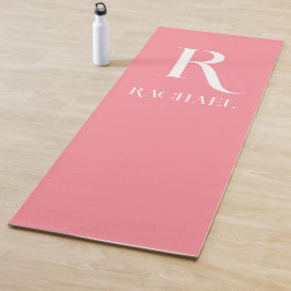 Tapete De Yoga Nome do Monograma Moderno - Rosa Na moda