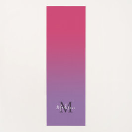 Tapete De Yoga Nome do Script de Monograma de Gradiente Roxo Míni