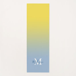 Tapete De Yoga Nome do Script do Monograma do Gradiente Azul Amar