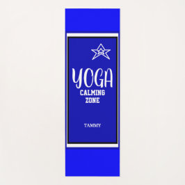 Tapete De Yoga Nome Estrela Azul Branca