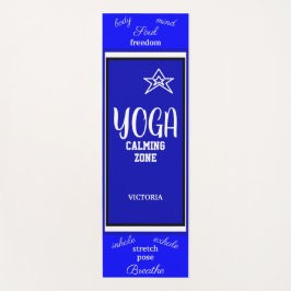Tapete De Yoga Nome Estrela Azul Branca