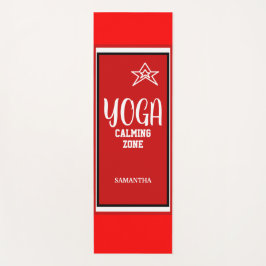 Tapete De Yoga Nome Estrela Vermelha Branca