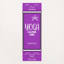 Tapete De Yoga Nome Estrela Violeta Branca
