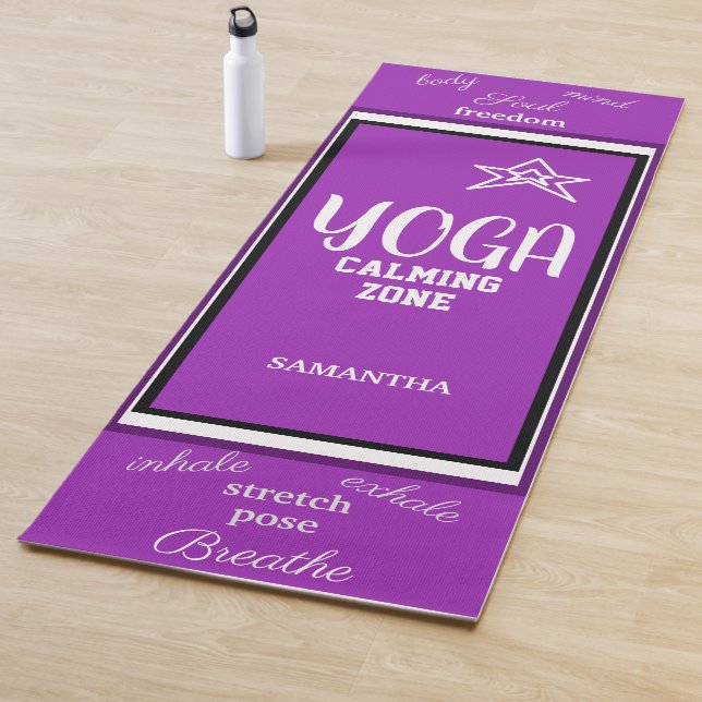 Tapete De Yoga Nome Estrela Violeta Branca (In Situ)