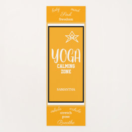 Tapete De Yoga Nome Laranja Branco
