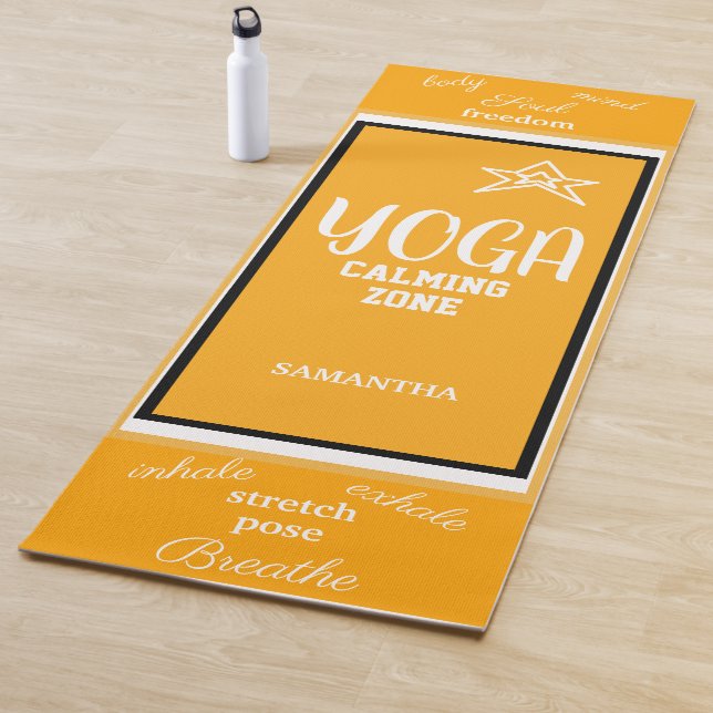 Tapete De Yoga Nome Laranja Branco (In Situ)