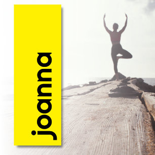 Tapete De Yoga Nome Moderno Amarelo Canário   Na moda Simples