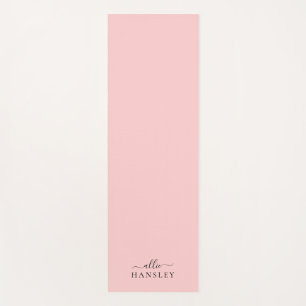 Tapete De Yoga Nome Moderno Rosa Rosa Cinza-Rosa Cinza-Rosa Cinza