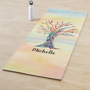 Tapete De Yoga Nome Monograma Árvore de    LifeYoga Mat